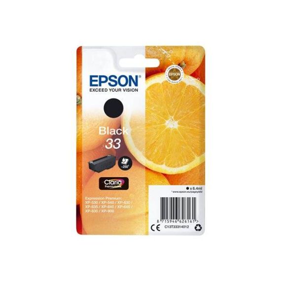 Epson 33 6.4 ml black original blister ink C13T33314012