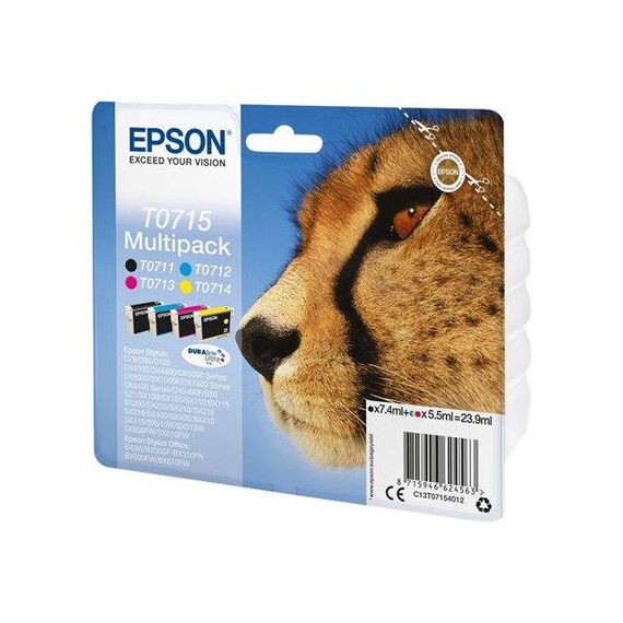 Epson T0715 Multipack 4-pack 23.9 ml black, C13T07154012