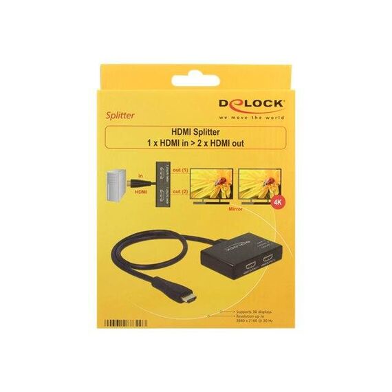 DeLock HDMI Splitter Videoaudio splitter 2 x HDMI 87700