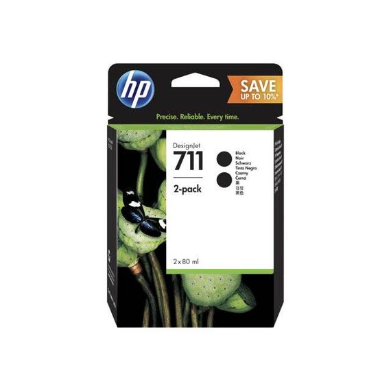 HP 711 2-pack 80 ml high capacity black original P2V31A