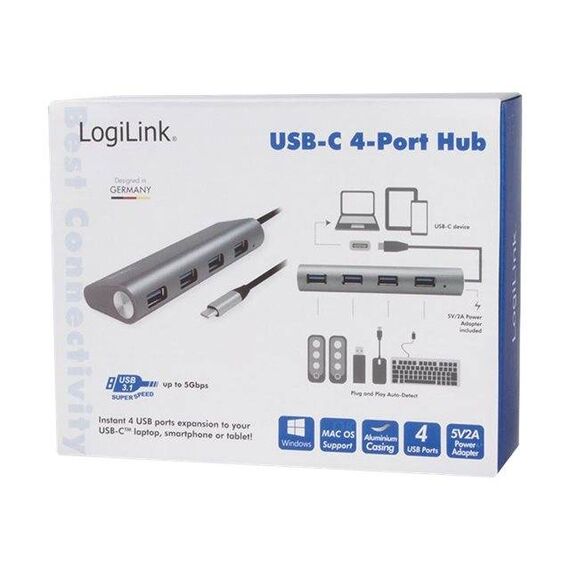 LogiLink USB-C 3.1 hub, 4 port Hub 4 x USB 3.1 Gen UA0309