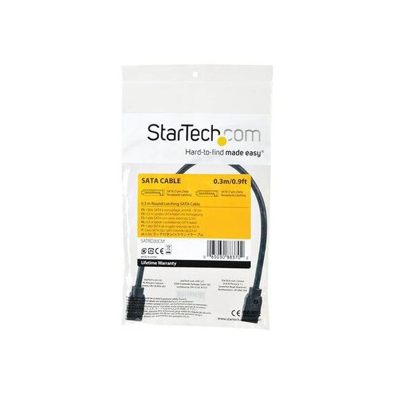 StarTech.com 0.3 m Round SATA Cable Latching SATRD30CM