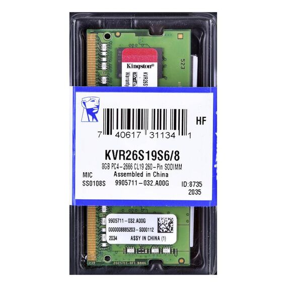Kingston ValueRAM DDR4 module 8 GB SO-DIMM KVR26S19S68