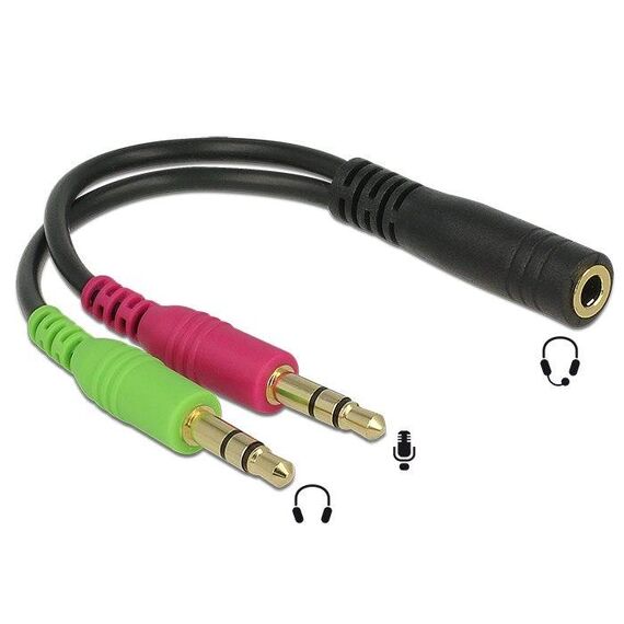 DeLOCK Audio adaptor stereo F - M 12cm  65459