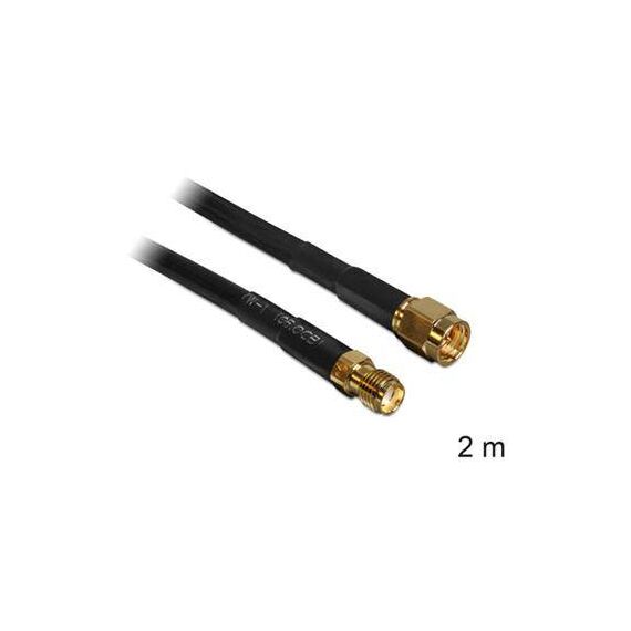 DeLOCK CFD200 Antenna extension cable SMA 2m black 88443