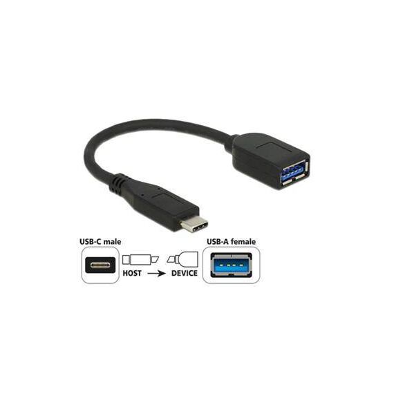 DeLOCK Premium USB adapter USB Type A (F) to USB-C 10cm black  65684