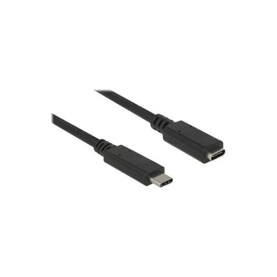 DeLOCK USB-C extension cable  M-F 1m black 85533