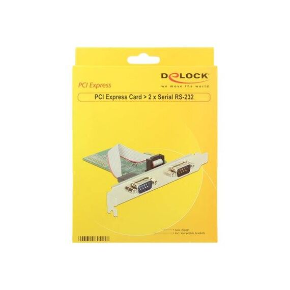 DeLock PCIe 2 x Serial RS-232 low profile  89555