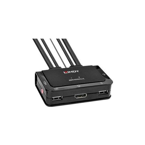 Lindy 2 Port DP 1.2, USB 2.0 & Audio KVM switch 42344