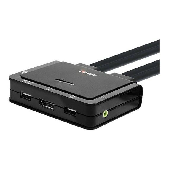 Lindy 2 Port DP 1.2, USB 2.0 & Audio KVM switch 42344