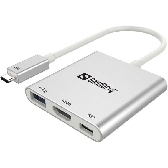 Sandberg USB-C Mini Dock HDMI+USB Docking station 136-00
