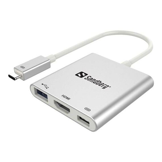 Sandberg USB-C Mini Dock HDMI+USB Docking station 136-00