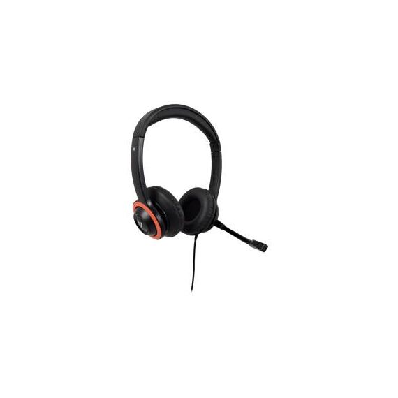 V7 HU540E Headset on-ear wired USB black, red HU540E