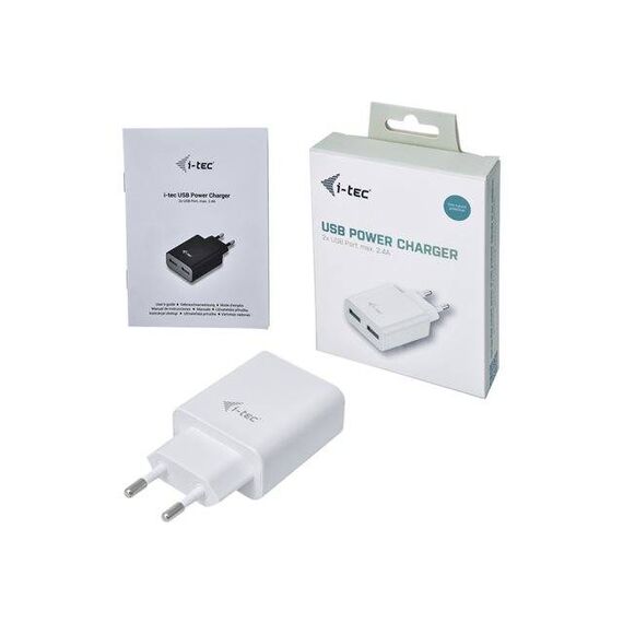 i-Tec Power adapter 2.4A 2 output white CHARGER2A4W