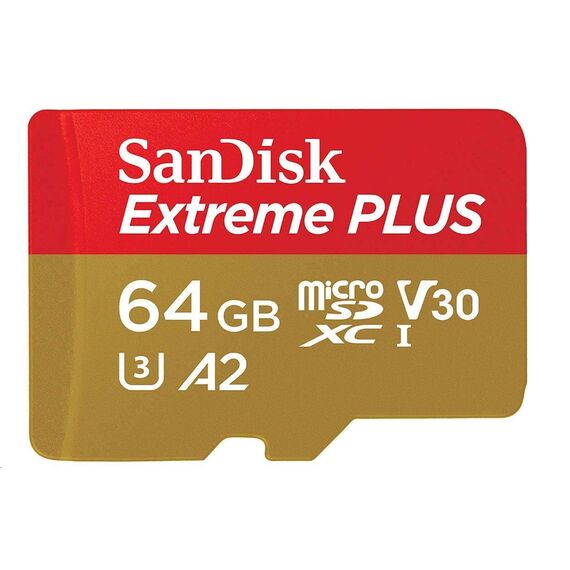 SanDisk 64GB,  A2,  Extreme PLUS memory card SDSQXBZ-064G-GN6MA