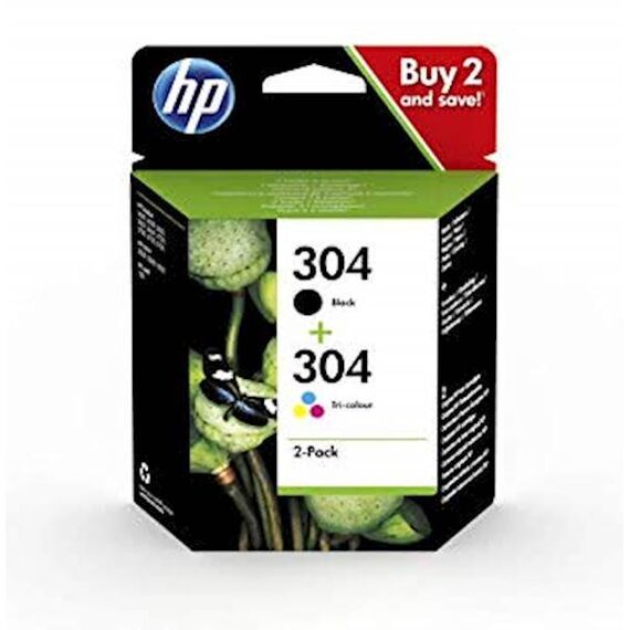 HP 304 2-pack black, colour (cyan, magenta, 3JB05AE