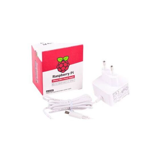 Raspberry Pi Power adapter AC 100-240 V RPI4 PSU EU WHITE