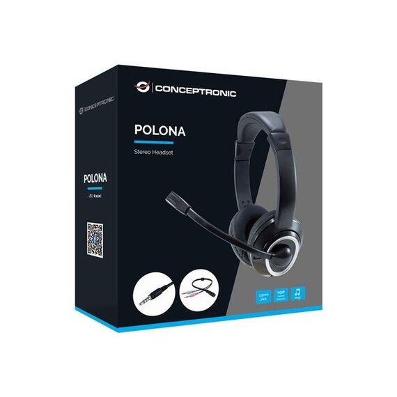Conceptronic POLONA02BA Headset on-ear wired POLONA02BA