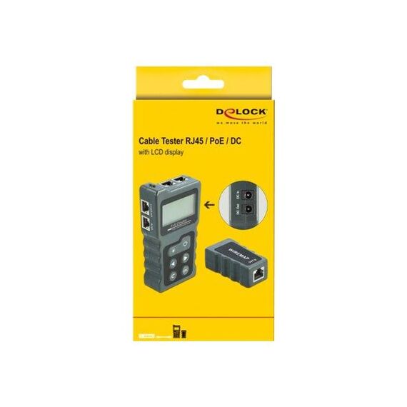 DeLOCK LCD Cable Tester RJ45 PoE DC Network tester 63110