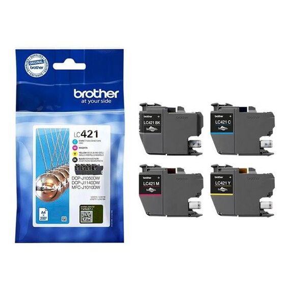 Brother LC421 4-pack black, yellow, cyan, LC421VAL