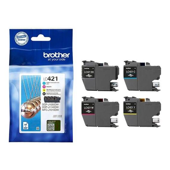 Brother LC421 Value Pack 4-pack black, yellow, LC421VALDR