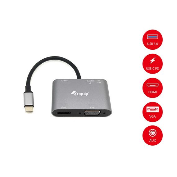 133483 USB-C 5 in 1 Multifunctional Adapter, HDMI, VGA