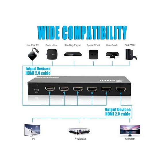 332726 HDMI 2.0 Switch, 5x1