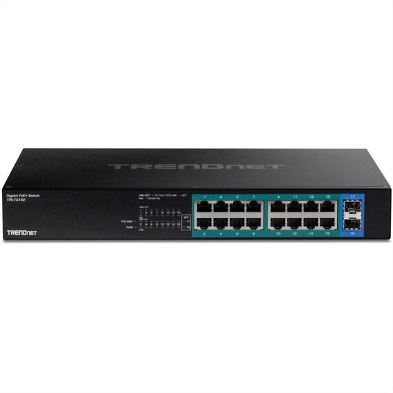 TRENDnet TPE TG182 Switch 16 x 101001000 (PoE+) TPETG182
