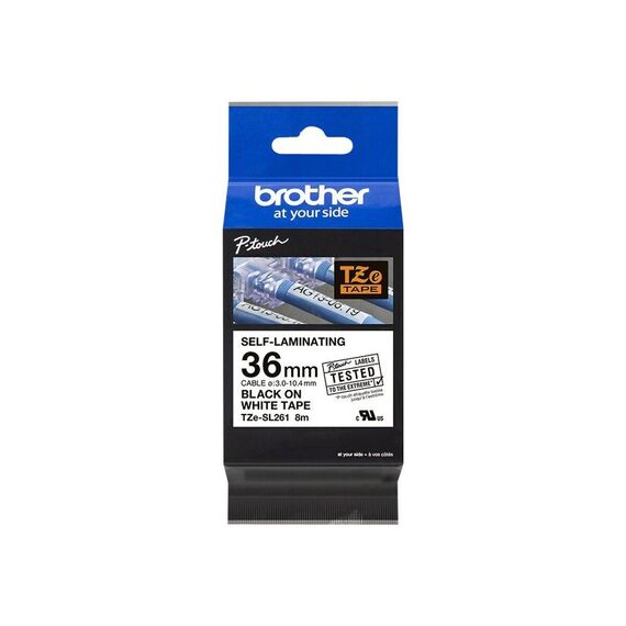 Brother TZeSL261 Self-adhesive black on white roll TZESL261