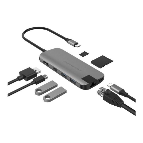 HyperDrive Slim 8in-1 Hub Docking station USB-C HD247B-GRAY