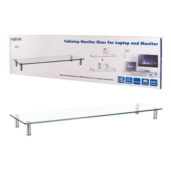 LogiLink Stand for Monitor metal, glass, steel screen BP0060
