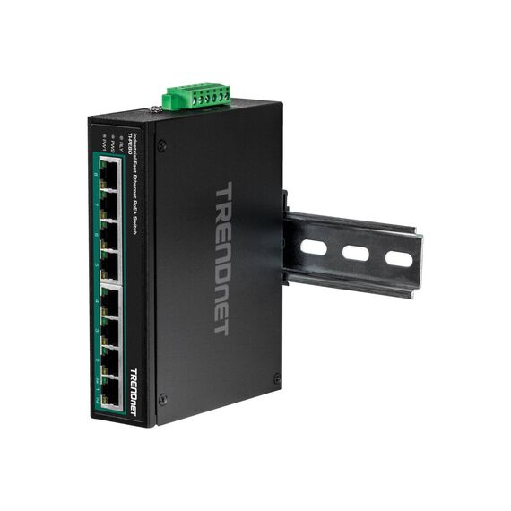 TRENDnet TIPE80 Industrial switch 8 x 10100 (PoE+) DIN TI-PE80