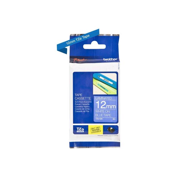 Brother TZe535 White on blue Roll (1.2 cm x 8 m) 1 TZE535