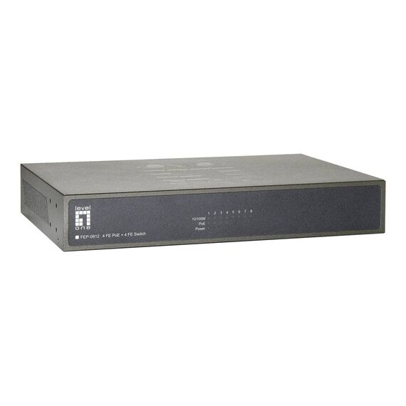 LevelOne FEP0812 Switch unmanaged 4 x 10100 (PoE) + 4 FEP-0812