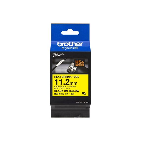 Brother HSe631E Black on yellow Roll HSE631E