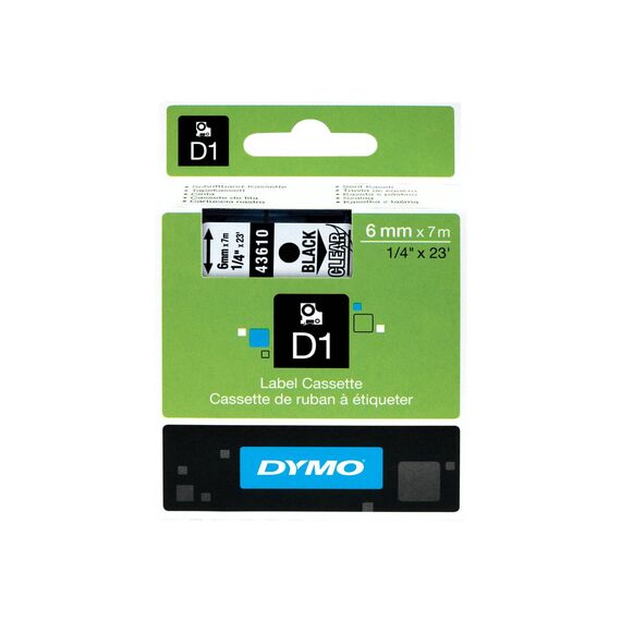 DYMO D1 Glossy black on clear Roll (0.6cm x 7m) 1 S0720770