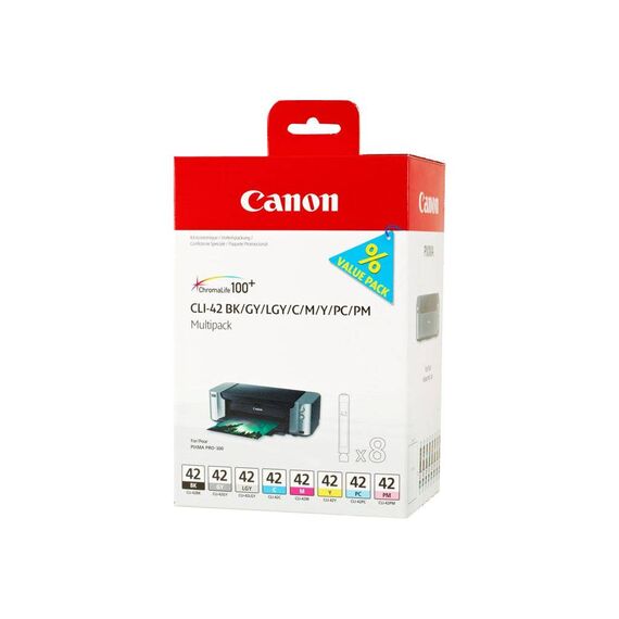 Canon CLI42 BKGYLGCMYPCPM Multipack 8-pack grey, 6384B010