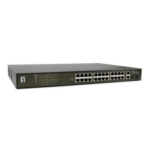 LevelOne 28-Port Gigabit PoE Switch GEP-2821