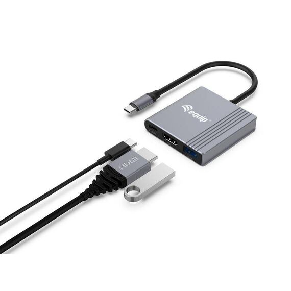 Equip 3 in 1 USBC to HDMI USB-A USB PD Adapter. USB 133488