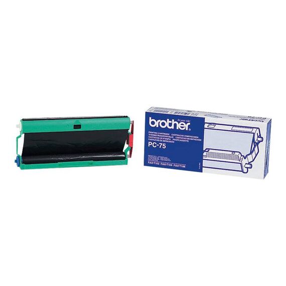 Brother PC75 Black print ribbon cassette for FAXT102, PC75