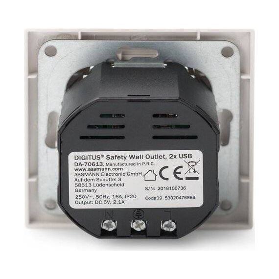 Digitus Socket with 2 USB ports Power adapter DA70613
