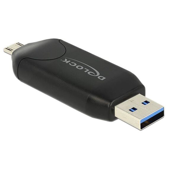 DeLOCK Micro USB OTG Card Reader + USB 3.0 A male Card 91734