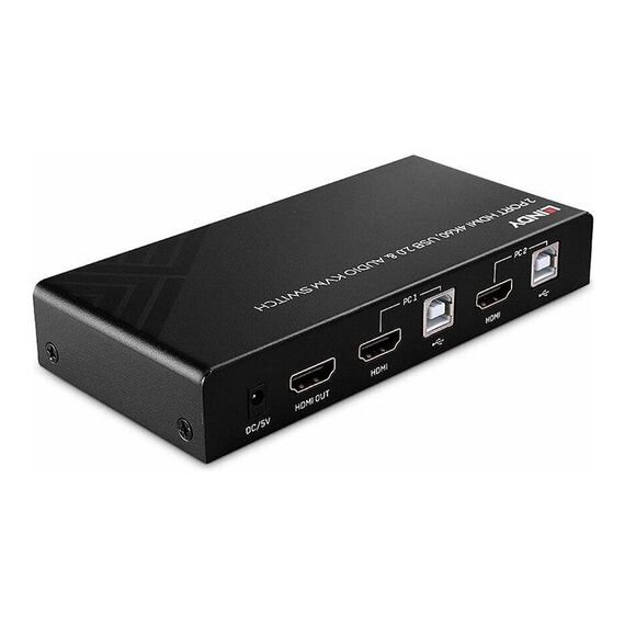 Lindy KVM audio USB switch HDMI 4K60 32809