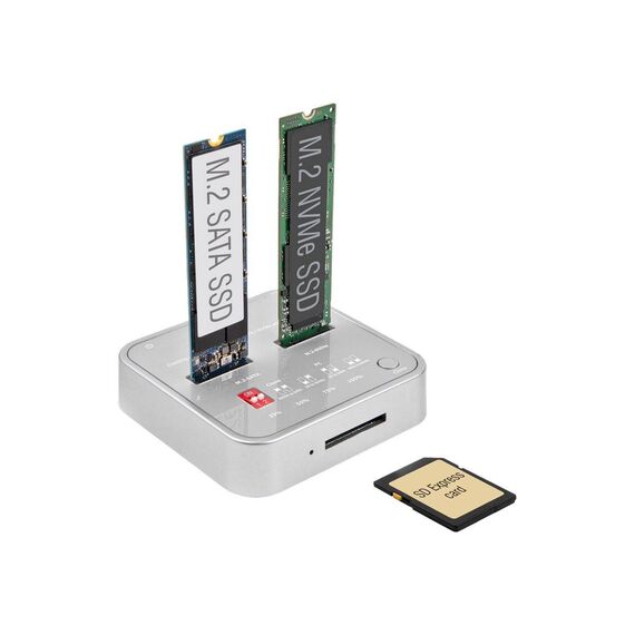Delock SSD docking station bays: 2 M.2 M.2 NVMe Card 64138