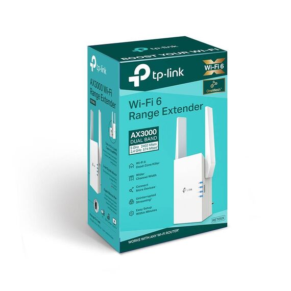 TPLink RE705X V1 WiFi range extender GigE WiFi 6 2.4 RE705X
