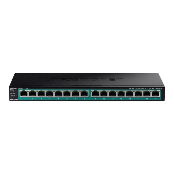TRENDnet TPE TG161H Switch 16 x 101001000 (PoE+) TPETG161H