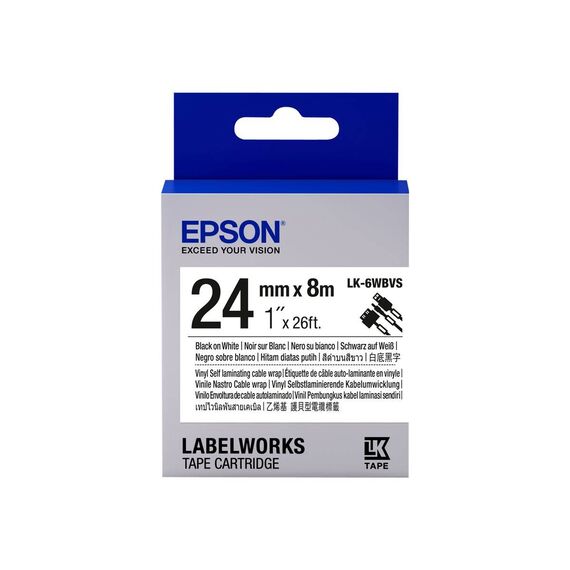 Epson LK6WBVS Vinyl black on white Roll (2.4 cm x 8 C53S656022