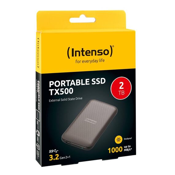 Intenso External SSD TX500 2TB, USB-C 3.1 Brownn 3827470