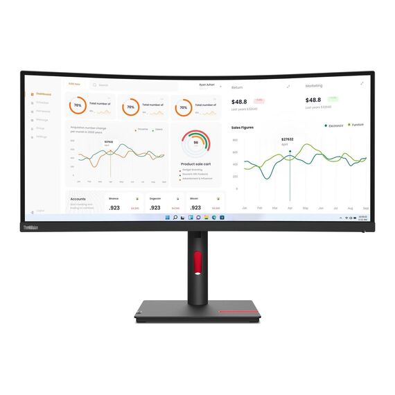 Lenovo ThinkVision T34w30 LED monitor curved 34 63D4GAT1EU