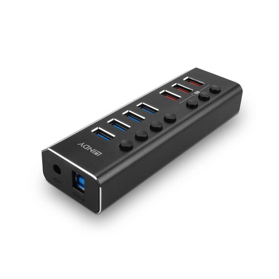 Lindy 4 Port USB 3.0 Hub with 3 Quick Charge 43371